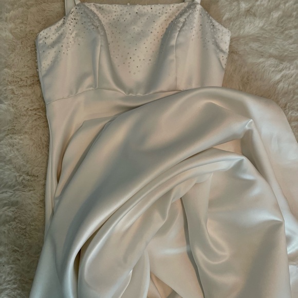 Jim Hjelm Satin Sequined Wedding Dress - Picture 1 of 5